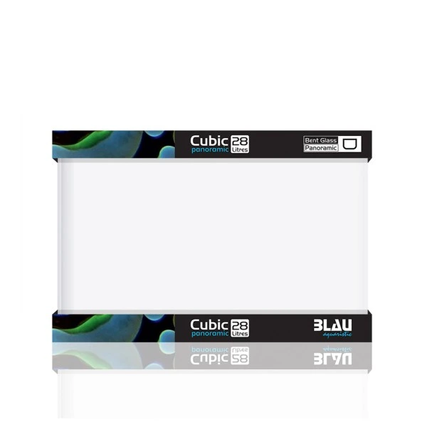 Blau CUBIC Panorama akvarium Nano Akvarium 28 L Optiwhite glas (40x25x28)